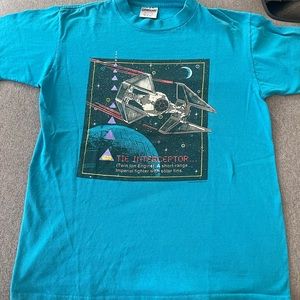 Vintage 80s 90s Star Wars The Interceptor Vintage Tshirt Size M Made In Usa